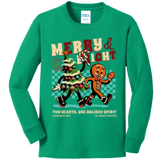 Merry & Bright Christmas Kids Long Sleeve Shirt