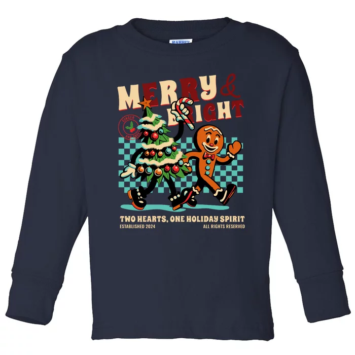 Merry & Bright Christmas Toddler Long Sleeve Shirt