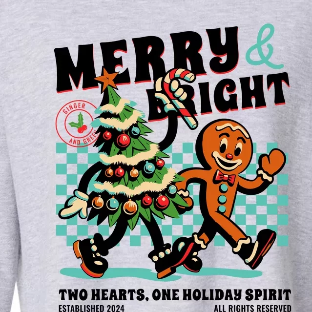 Merry & Bright Christmas Cropped Pullover Crew