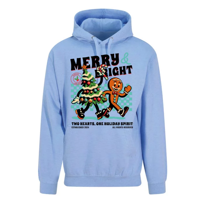 Merry & Bright Christmas Unisex Surf Hoodie