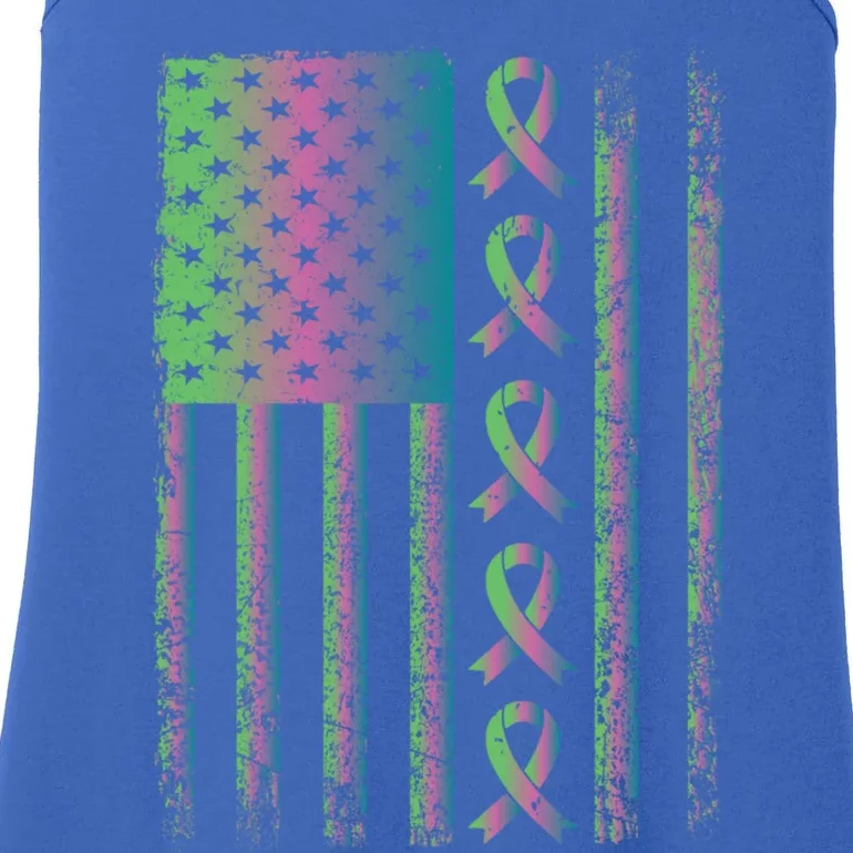 Metastatic Breast Cancer Flag Awareness Survivor Gift Ladies Essential Tank