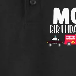 Mom Birthday Crew Fire Truck Police Car Ambulance Bday Party Dry Zone Grid Performance Polo