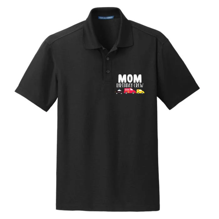 Mom Birthday Crew Fire Truck Police Car Ambulance Bday Party Dry Zone Grid Performance Polo