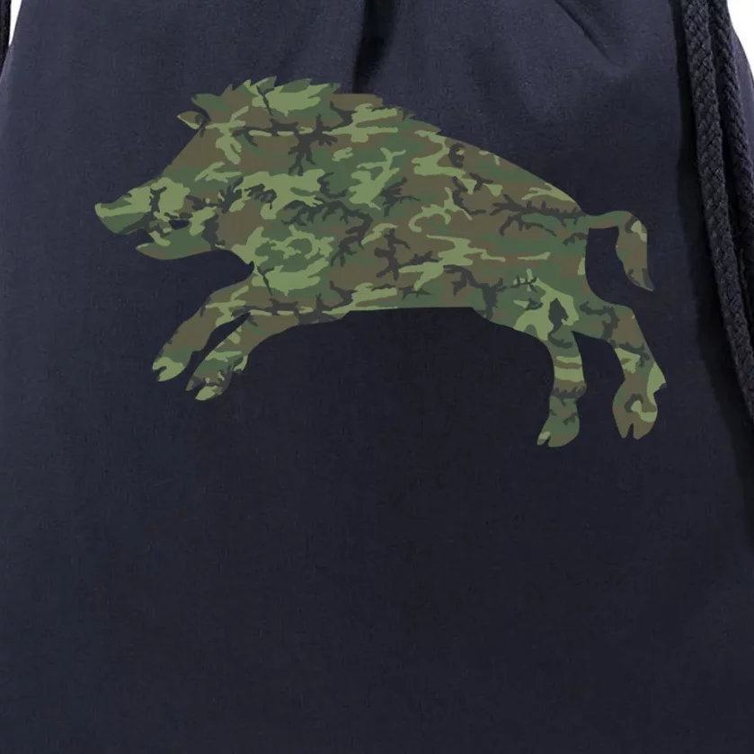 Military Boar Camo Print Us Pig Hog Tusk Veteran Gift Drawstring Bag