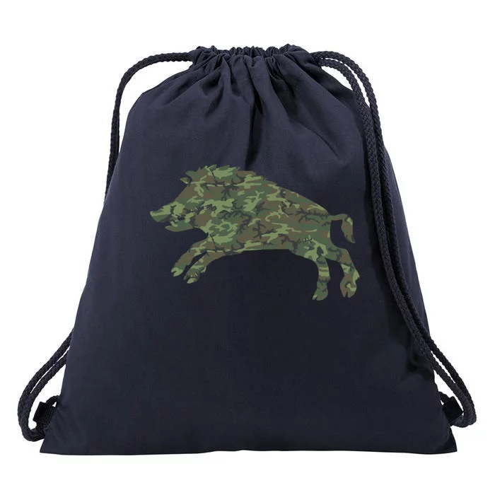 Military Boar Camo Print Us Pig Hog Tusk Veteran Gift Drawstring Bag