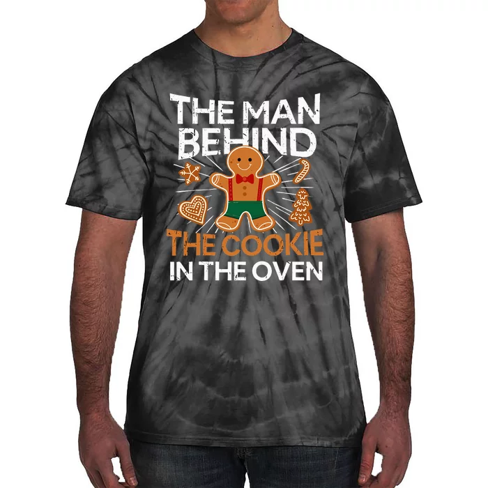 Man Behind Cookie In The Oven Pregnancy Christmas Funny Tie-Dye T-Shirt