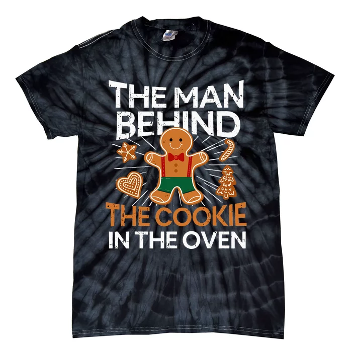 Man Behind Cookie In The Oven Pregnancy Christmas Funny Tie-Dye T-Shirt