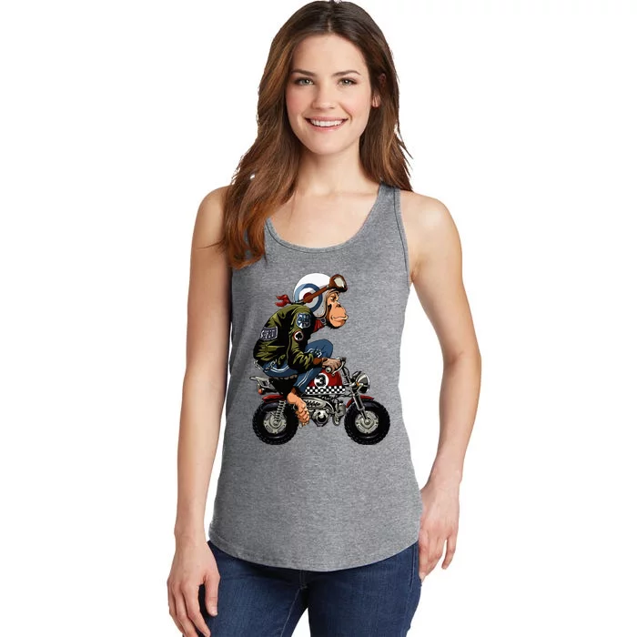 Monkey Bike Cartoon Ladies Essential Tank