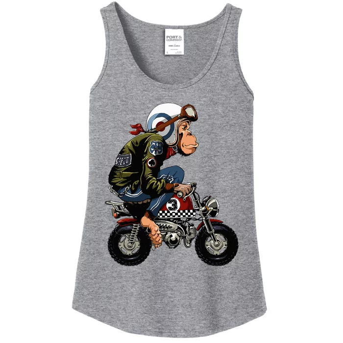 Monkey Bike Cartoon Ladies Essential Tank