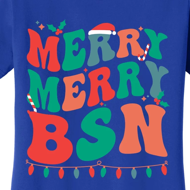 Merry Bsn Christmas Bachelor Of Science In Nursing Xmas Gift Women's T-Shirt