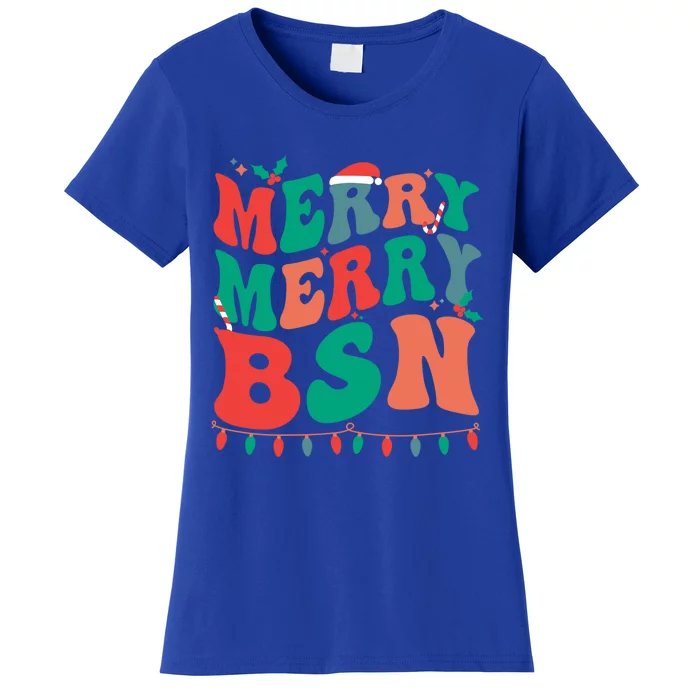 Merry Bsn Christmas Bachelor Of Science In Nursing Xmas Gift Women's T-Shirt