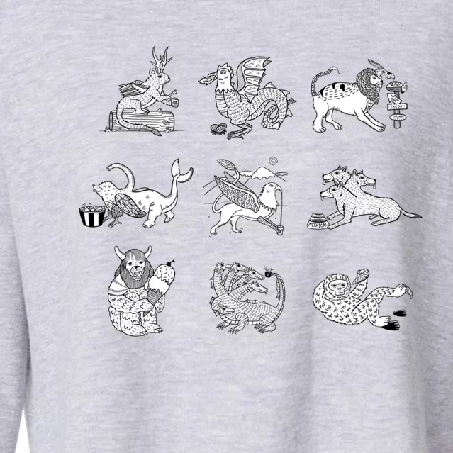 Mythical Beasts Cool Gift Cropped Pullover Crew