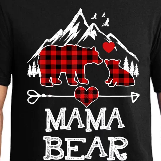 Mama Bear Christmas Pajama Red Plaid Buffalo Family Cool Gift Pajama Set