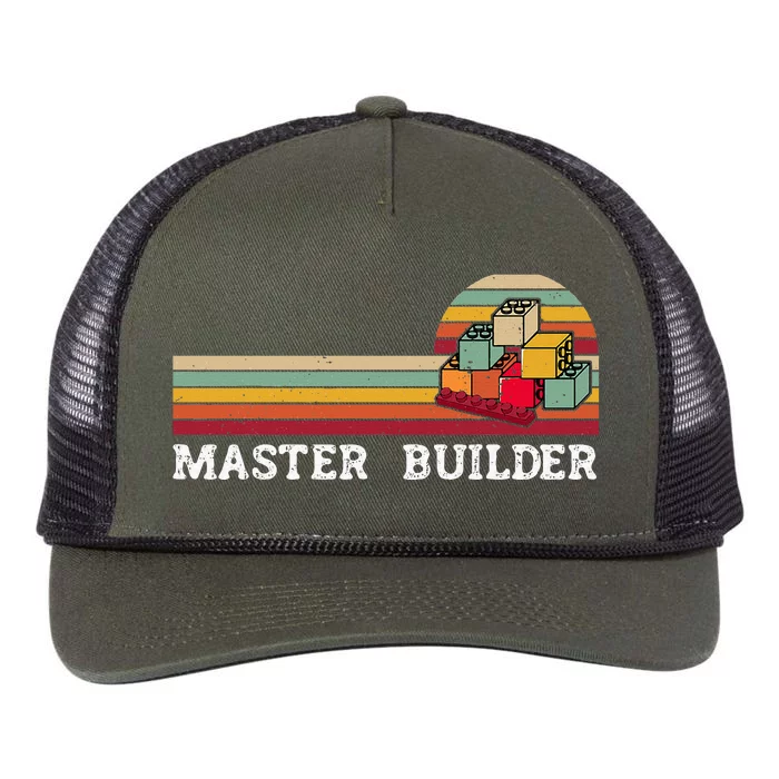 Master Builder Cool Builder Building Blocks Set Toys Retro Rope Trucker Hat Cap