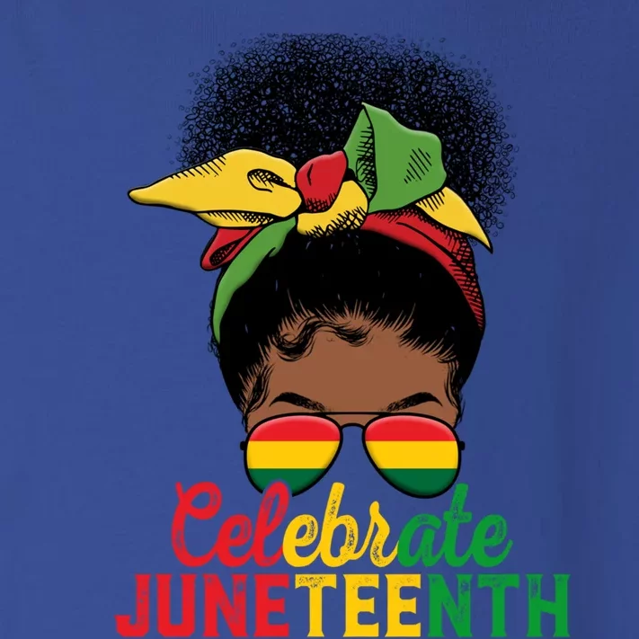 Messy Bun Celebrate Juneteenth Black Freedom Melanin Funny Gift Toddler Long Sleeve Shirt