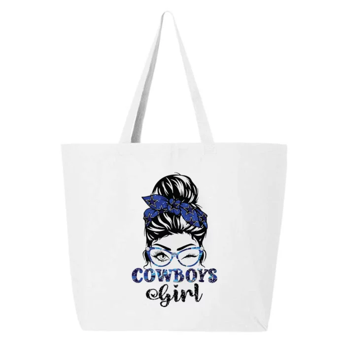 Messy Bun Cowboys Girl Sport Fan 25L Jumbo Tote