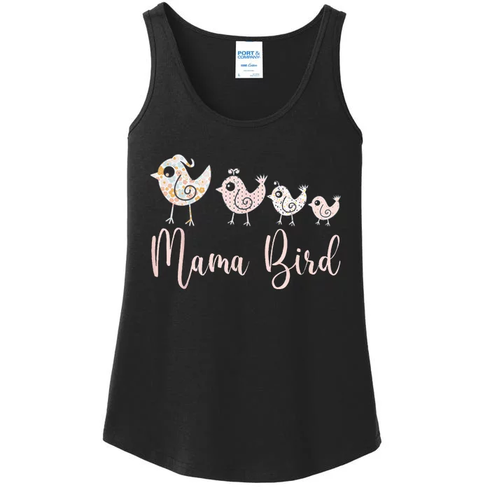 Mama Bird Cute Bird And Chicks Ladies Essential Tank