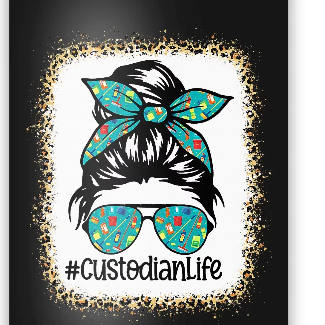 Messy Bun Custodian Life Hair Glasses Back To School Poster