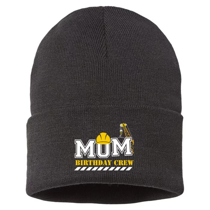 Mom Birthday Crew Construction Birthday Party Sustainable Knit Beanie