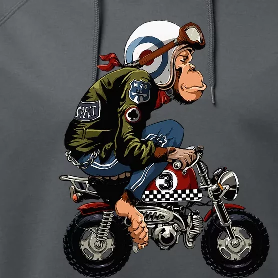 Monkey Bike Cartoon Performance Fleece Hoodie