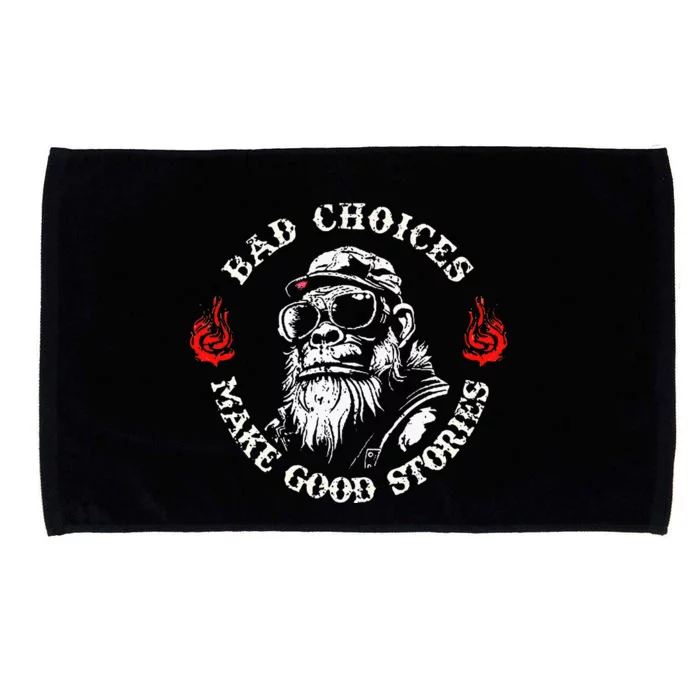 Monkey Bad Choices Make Good Stories Microfiber Hand Towel