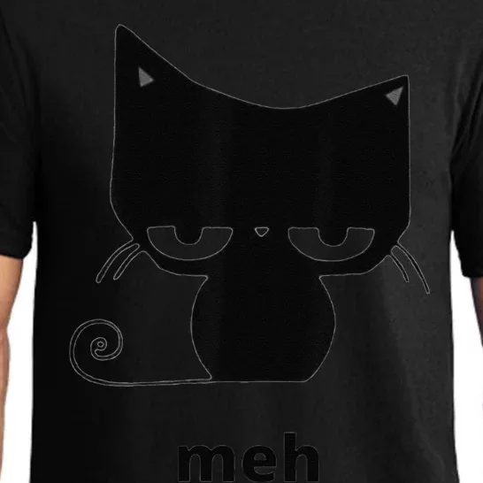 Meh Black Cat Funny Pajama Set