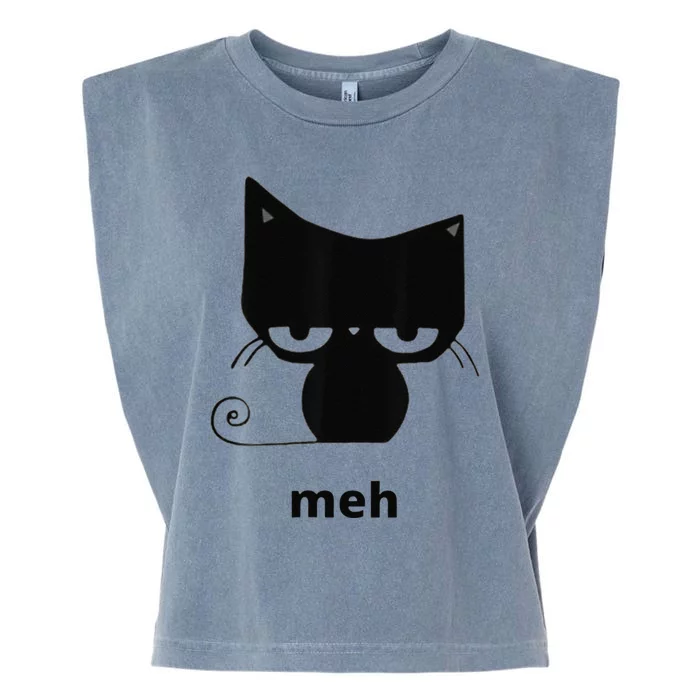 Meh Black Cat Funny Garment-Dyed Women's Muscle Tee