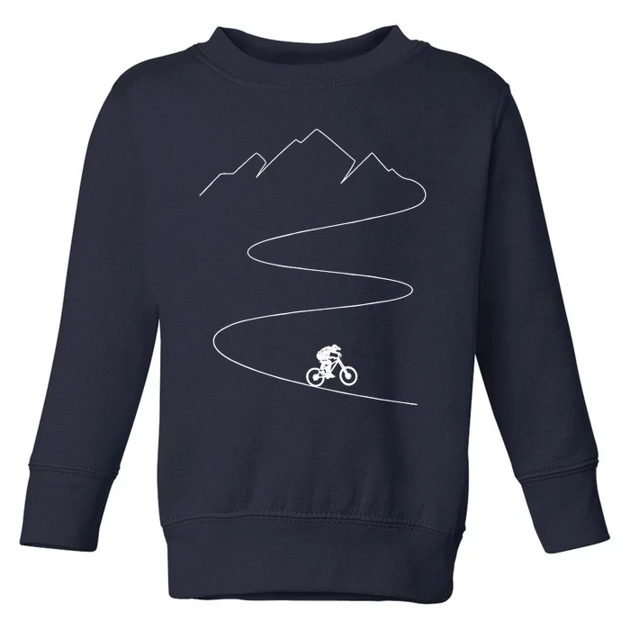 Mountain Biking Cyclist Rider Bicycle Single Track Riding Toddler Sweatshirt