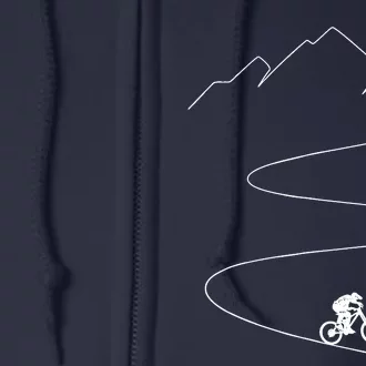 Mountain Biking Cyclist Rider Bicycle Single Track Riding Full Zip Hoodie