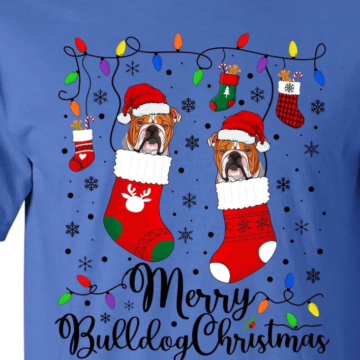 Merry Bulldog Christmas Bulldog Xmas Party Bulldog Gift Tall T-Shirt