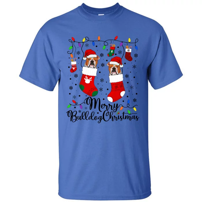 Merry Bulldog Christmas Bulldog Xmas Party Bulldog Gift Tall T-Shirt