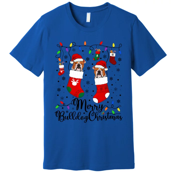 Merry Bulldog Christmas Bulldog Xmas Party Bulldog Gift Premium T-Shirt