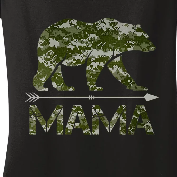 Mama Bear Camouflauge FatherS Day Gift Women's V-Neck T-Shirt