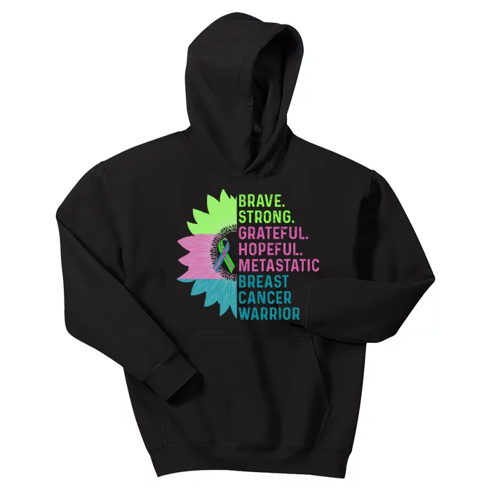 Metastatic Breast Cancer Awareness Care Warrior Kids Hoodie