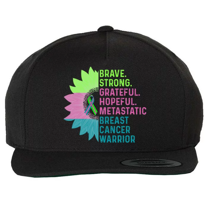 Metastatic Breast Cancer Awareness Care Warrior Wool Snapback Cap