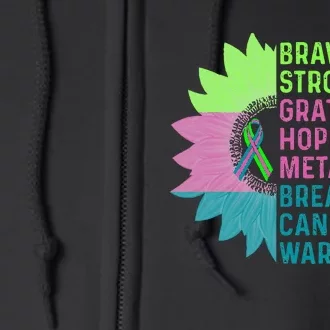 Metastatic Breast Cancer Awareness Care Warrior Full Zip Hoodie