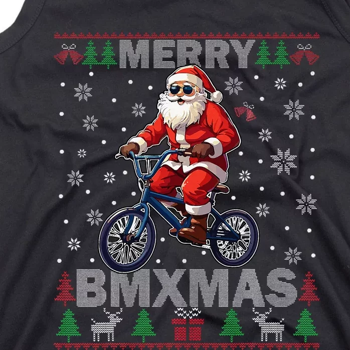 Merry Bmxmas Christmas Bmx Bike Rider Ugly Sweater Tank Top