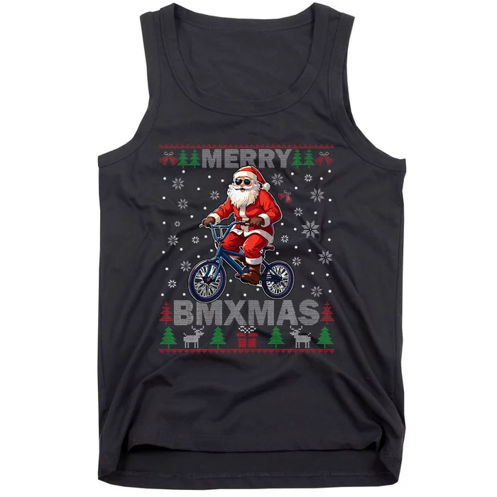 Merry Bmxmas Christmas Bmx Bike Rider Ugly Sweater Tank Top