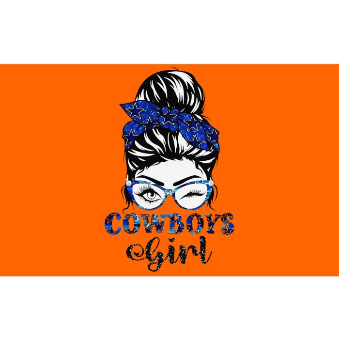 Messy Bun Cowboys Girl Sport Fan Gift Bumper Sticker