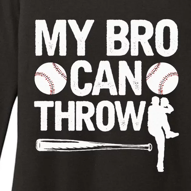 My Bro Can Throw Baseball Brother Player Pitcher Sibling Womens CVC Long Sleeve Shirt