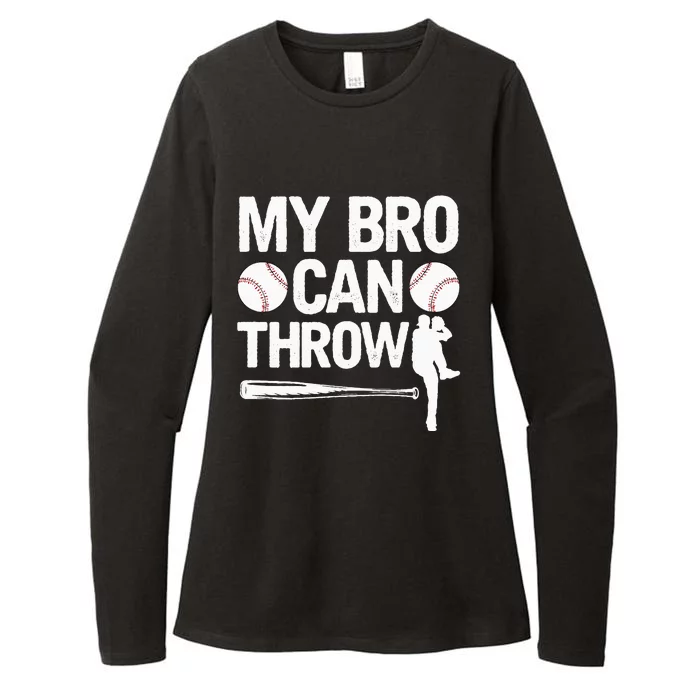 My Bro Can Throw Baseball Brother Player Pitcher Sibling Womens CVC Long Sleeve Shirt