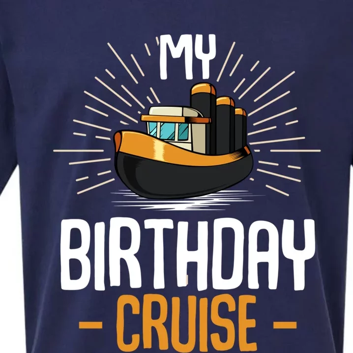 My Birthday Cruise Funny Family Vacation Boating Matching Cool Gift Sueded Cloud Jersey T-Shirt