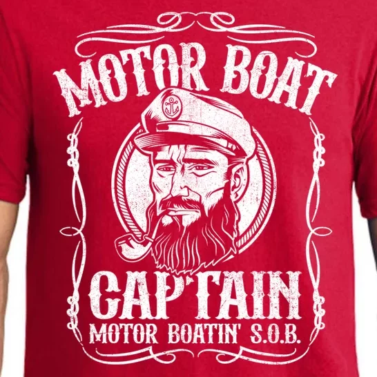 Motor Boat Captain Funny Pontoon Boating Motor Boatin Lake Pajama Set