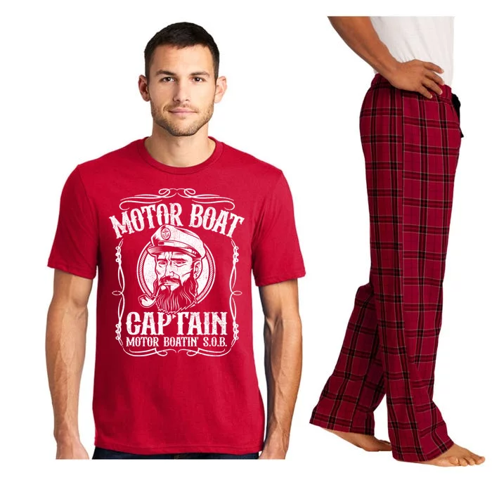 Motor Boat Captain Funny Pontoon Boating Motor Boatin Lake Pajama Set