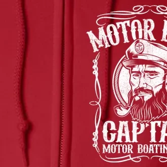 Motor Boat Captain Funny Pontoon Boating Motor Boatin Lake Full Zip Hoodie