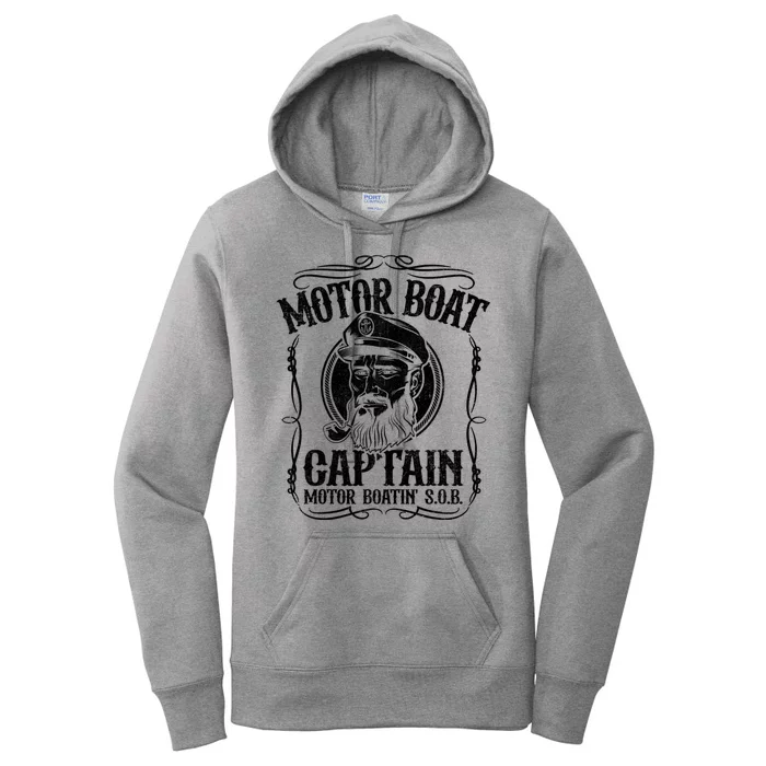 Motor Boat Captain Funny Pontoon Boating Motor Boatin Lake Women's Pullover Hoodie