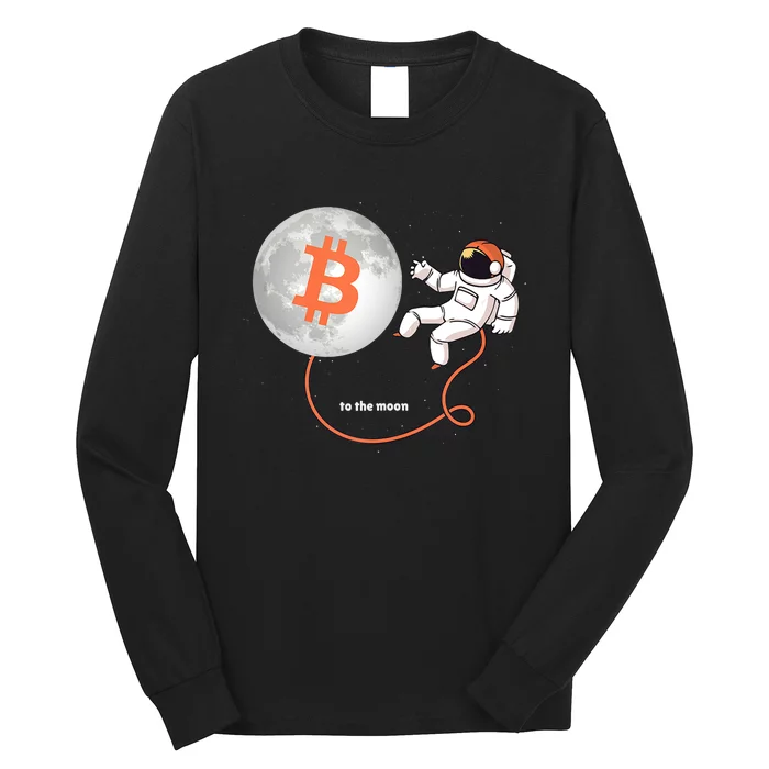 Moon Bitcoin Cryptocurrency Crypto Digital Currency Long Sleeve Shirt