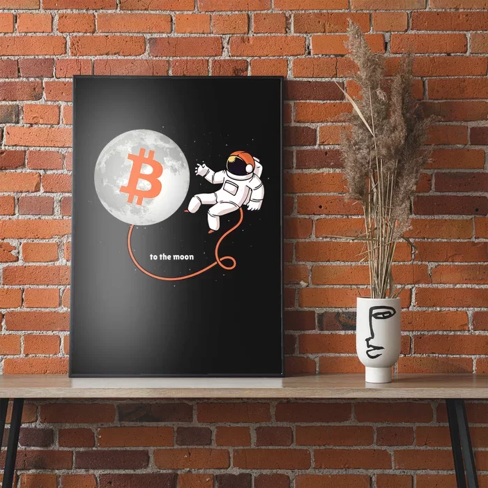 Moon Bitcoin Cryptocurrency Crypto Digital Currency Poster