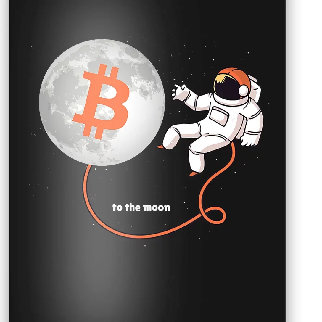 Moon Bitcoin Cryptocurrency Crypto Digital Currency Poster