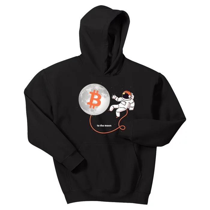 Moon Bitcoin Cryptocurrency Crypto Digital Currency Kids Hoodie